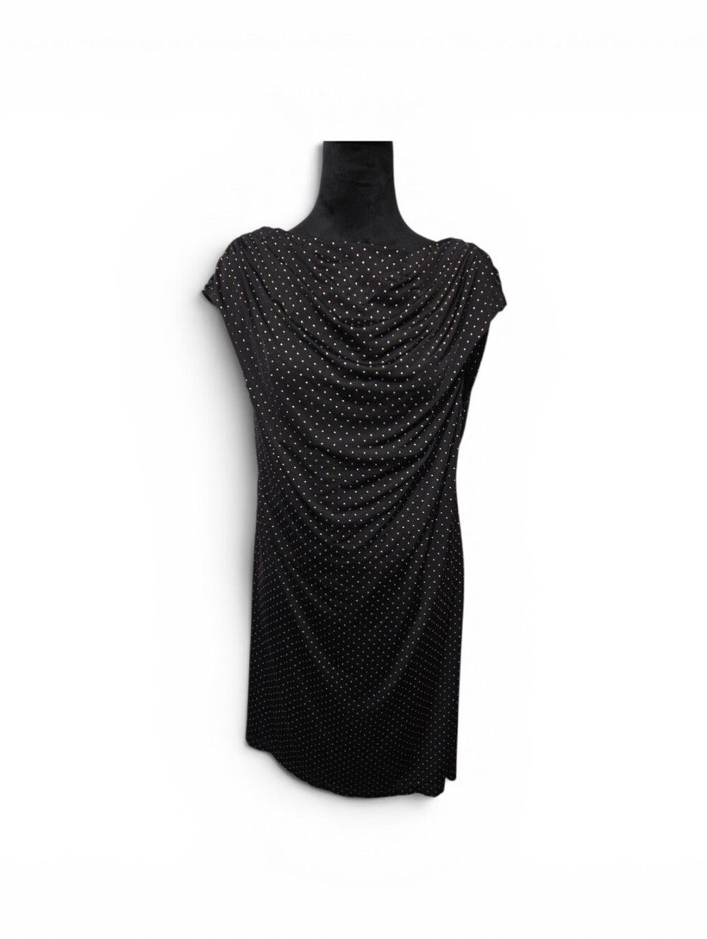 Ronni Nicole Black Dress with Gold Dot Accents Size 14
